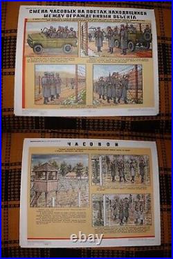 16 Authentic Soviet USSR Military Army Posters Guard Service Full set