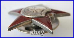 1944 Russian Soviet Military Order Red Star Medal Award Wwii Silver Enamel Badge