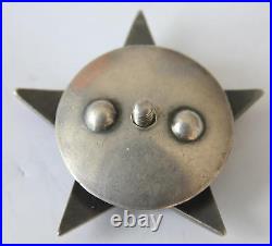 1944 Russian Soviet Military Order Red Star Medal Award Wwii Silver Enamel Badge