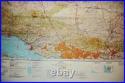 Authentic Soviet Army Military Topographic Map LOS ANGELES, California USA