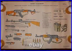 Authentic Soviet USSR Military Army Poster AKM Kalashnikov Automated Rifle #13