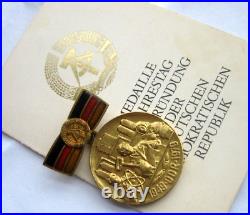 Communist Germany Medal and DOCUMENT For Hero of Soviet Union Military Adviser