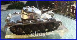 EXTREMELY RARE POLISH MILITARY T-55 Soviet TANK FACTORY STAINLESS STEEL MODEL