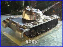 EXTREMELY RARE POLISH MILITARY T-55 Soviet TANK FACTORY STAINLESS STEEL MODEL