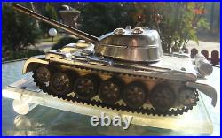 EXTREMELY RARE POLISH MILITARY T-55 Soviet TANK FACTORY STAINLESS STEEL MODEL