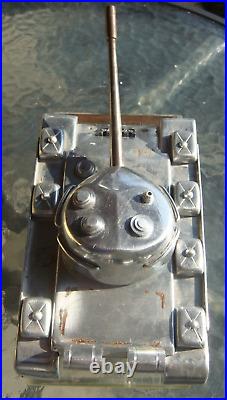 EXTREMELY RARE POLISH MILITARY T-55 Soviet TANK FACTORY STAINLESS STEEL MODEL