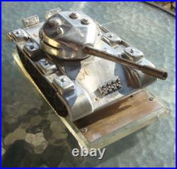 EXTREMELY RARE POLISH MILITARY T-55 Soviet TANK FACTORY STAINLESS STEEL MODEL