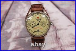 Komandirskie Soviet Navy Officer Military Mechanical Wristwatch Molnija