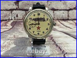 Komandirskie Soviet Train Driver Military Mechanic Wristwatch Molnija