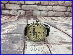 Komandirskie Soviet Train Driver Military Mechanic Wristwatch Molnija