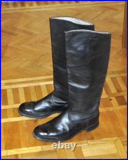 LARGE Size 46 SEVEROKHOD Vintage Soviet Military Officer Leather Boots Chrome