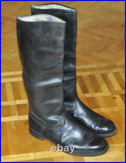 LARGE Size 46 SEVEROKHOD Vintage Soviet Military Officer Leather Boots Chrome