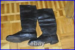 LARGE Size 46 SEVEROKHOD Vintage Soviet Military Officer Leather Boots Chrome