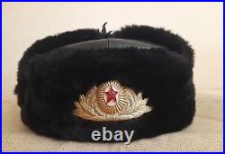 Original Officer Navy Winter Cap Hat Soviet Military size 58 USSR Ushanka