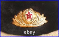 Original Officer Navy Winter Cap Hat Soviet Military size 58 USSR Ushanka