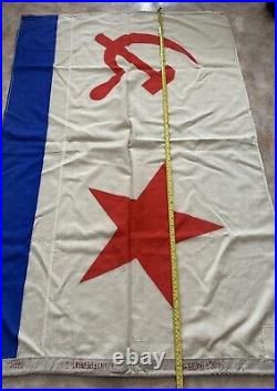 Original USSR navy flag wool from a ship or military submarine Soviet Union 1981