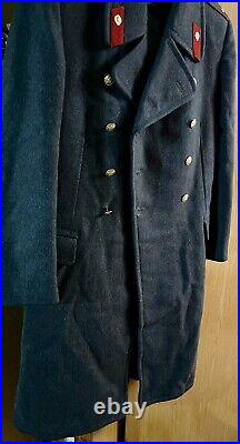 Overcoat Shinel Military Militia Captain Fur Soviet Army Original USSR Size 48