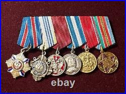 RUSSIAN FED/USSR ORDERs/ Medals Miniature Bar of 6 Awards 2 Orders 4 Medals