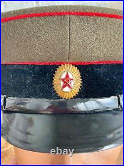 Rare Soviet Military Visor Cap Army Khaki Hat Size 54 USSR 1957