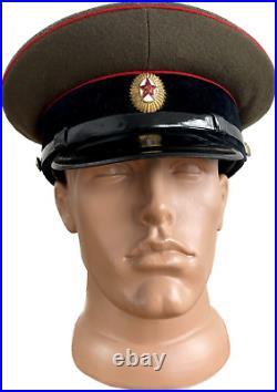 Rare Soviet Military Visor Cap Army Khaki Hat Size 54 USSR 1957