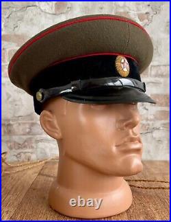 Rare Soviet Military Visor Cap Army Khaki Hat Size 54 USSR 1957