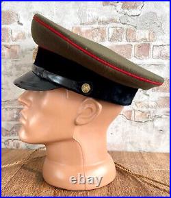 Rare Soviet Military Visor Cap Army Khaki Hat Size 54 USSR 1957