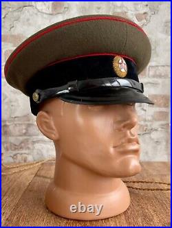 Rare Soviet Military Visor Cap Army Khaki Hat Size 54 USSR 1957