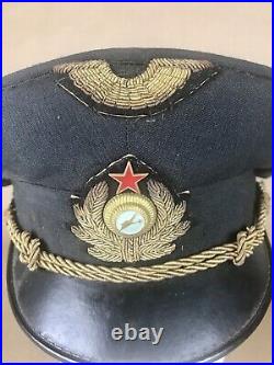 Rare Soviet Ussr Military/civil Airplane Pilot Hat Visor Cap Bullion Wreath Wing