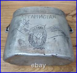 Rare USSR Russian military flask, Afghan war, soldier of the Soviet Army