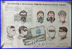 Rare series original Soviet military posters Civil defense the population USSR