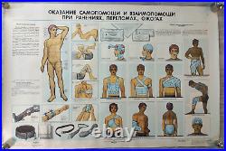 Rare series original Soviet military posters Civil defense the population USSR