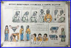 Rare series original Soviet military posters Civil defense the population USSR