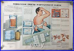 Rare series original Soviet military posters Civil defense the population USSR