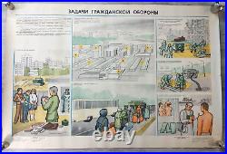 Rare series original Soviet military posters Civil defense the population USSR