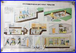 Rare series original Soviet military posters Civil defense the population USSR