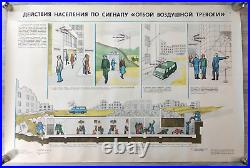 Rare series original Soviet military posters Civil defense the population USSR