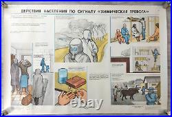 Rare series original Soviet military posters Civil defense the population USSR