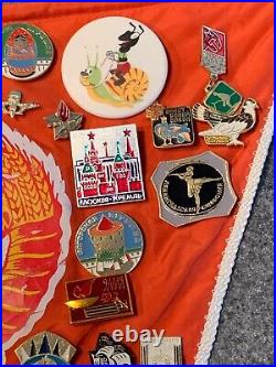 Russian Soviet USSR 58 Pins On Pennant Sports Military Political Cities Lenin