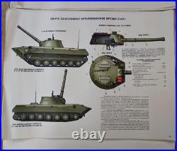 Set of Rare Original Soviet Vintage Posters Military equipment and weapons USSR