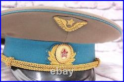 Soviet Air Force Aviation General Military Visor Cap Original 56 size