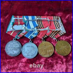 Soviet Army STERLING SILVER Medal 20 Years Impeccable Military Service SET 4 pcs