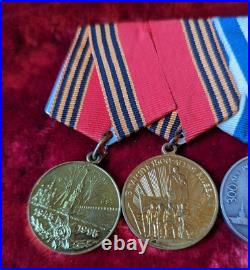 Soviet Army STERLING SILVER Medal 20 Years Impeccable Military Service SET 4 pcs