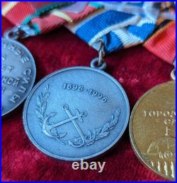 Soviet Army STERLING SILVER Medal 20 Years Impeccable Military Service SET 4 pcs