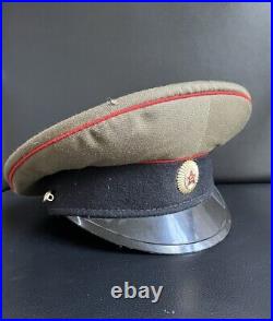 Soviet Military Hat Officer Visor Cap Size 55 USSR Russian Vintage