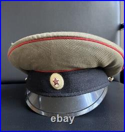 Soviet Military Hat Officer Visor Cap Size 55 USSR Russian Vintage