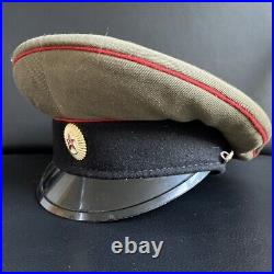 Soviet Military Hat Officer Visor Cap Size 55 USSR Russian Vintage