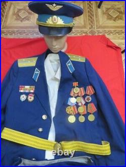 Soviet Russia ceremonial uniform of a military Red Army officer pilot with award