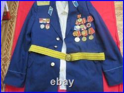 Soviet Russia ceremonial uniform of a military Red Army officer pilot with award