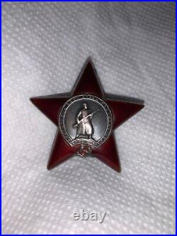 Soviet Russian Russia Order Red Star Military Award Sterling Silver Medal Badge