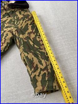 Soviet Russian Vintage Camo Military Jacket Coat Sheep Lining Fits Large L